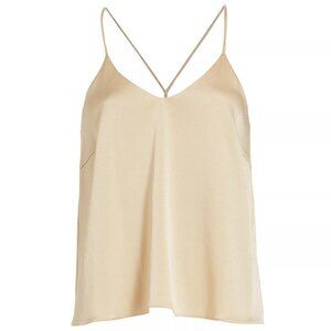 Marella Fumana Camisole Top Women's Size 6 Beige Satin Strappy Cami